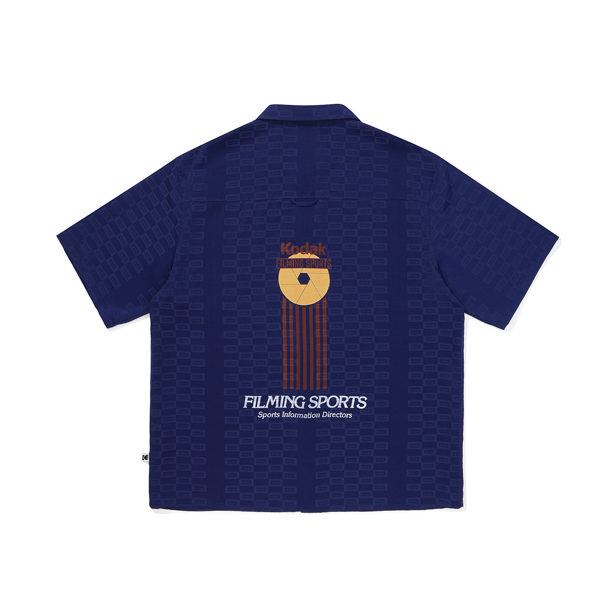 フラッシュパターンジャカードショートスリーブ シャツ【ネイビー】