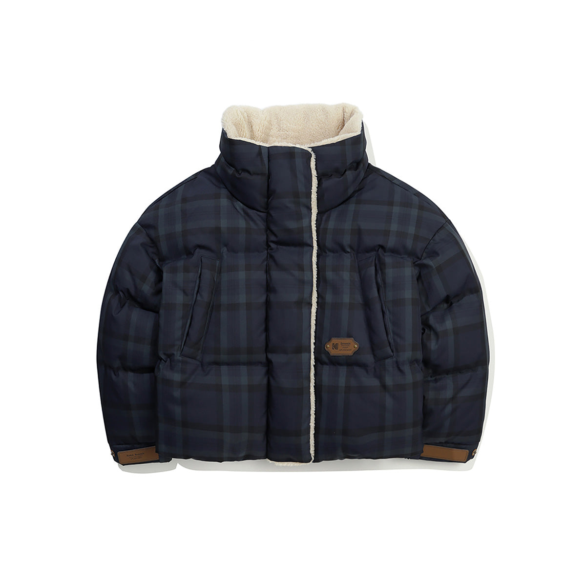ブラウニーチェックショートダウンジャケット【ネイビー】