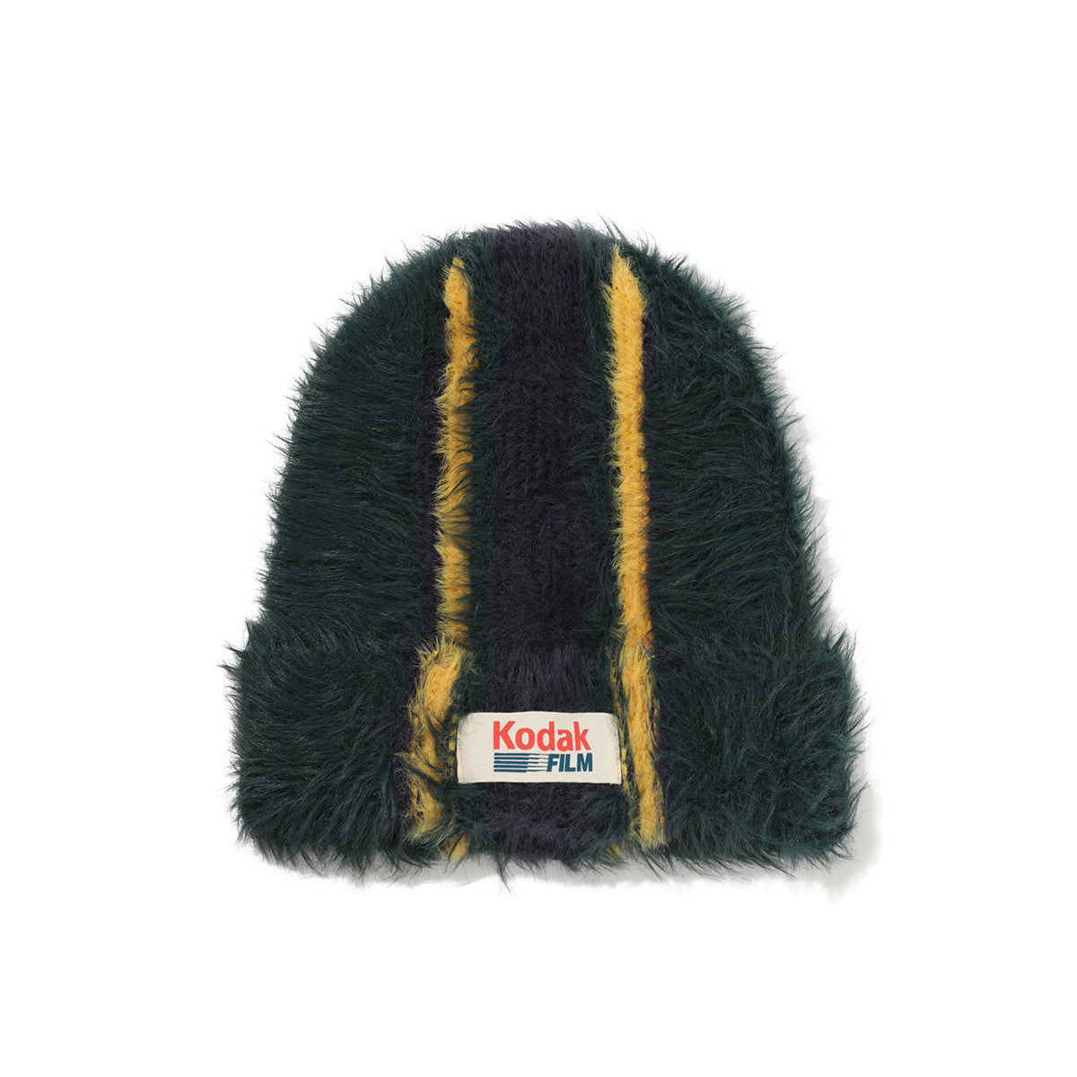 ヘアリーカラーストライプビーニー【グリーン】