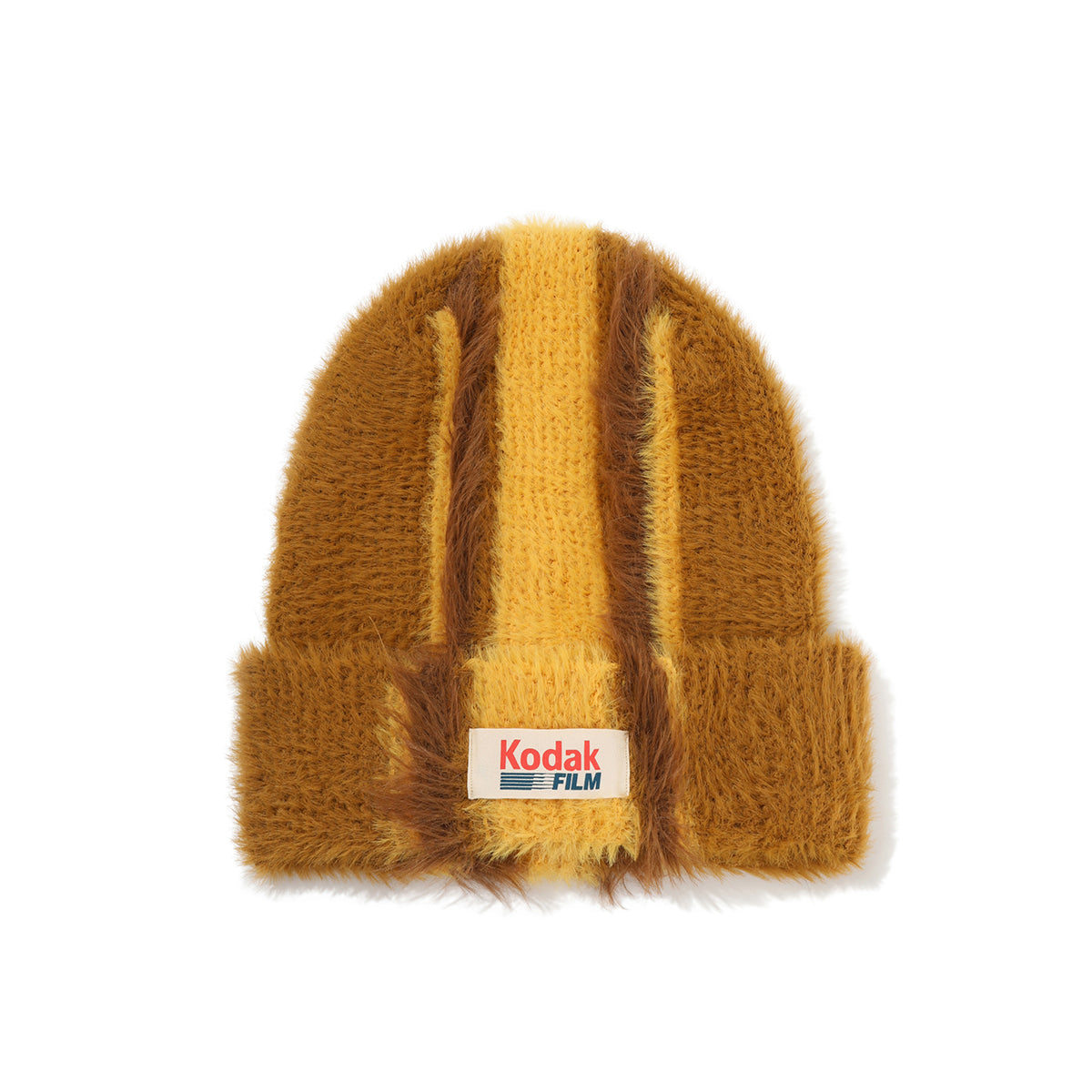 ヘアリーカラーストライプビーニー【イエロー】