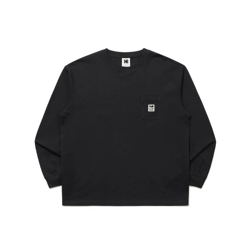 エッセンシャルポケットロングスリーブTシャツ【ホワイトメランジグレー】