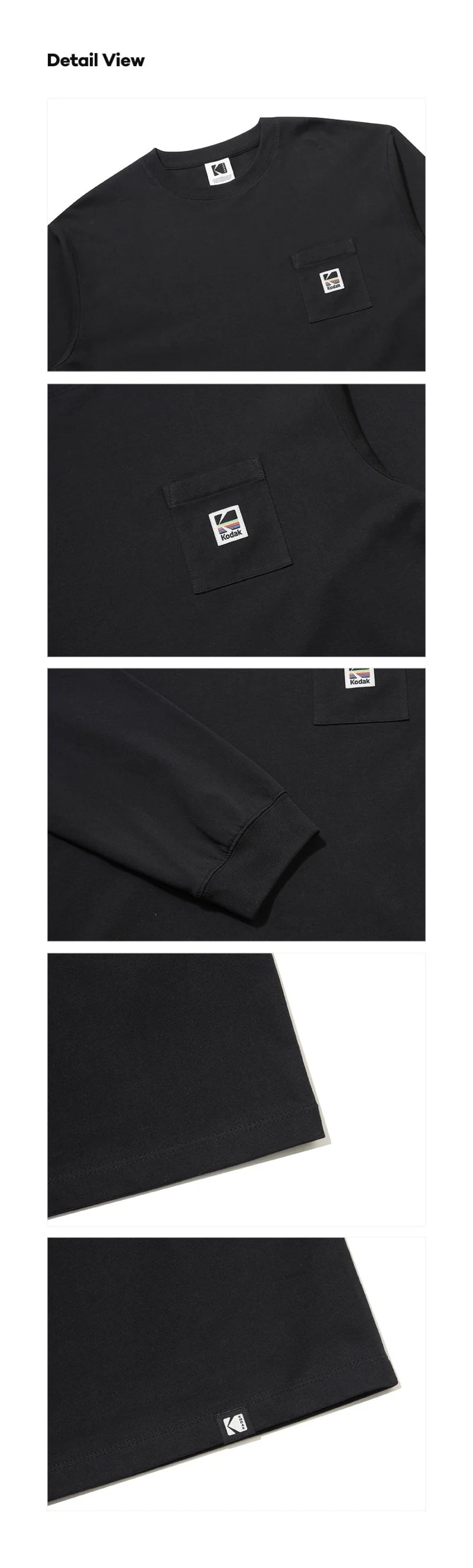 エッセンシャルポケットロングスリーブTシャツ【ホワイトメランジグレー】
