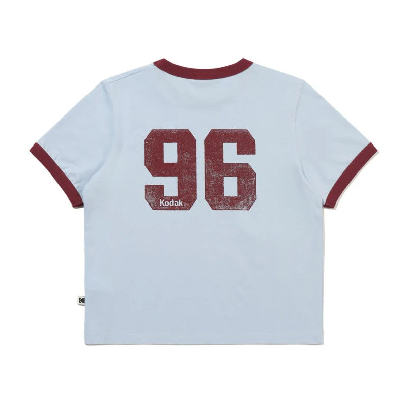 (WOMEN) リンガーショートスリーブTシャツ【スカイブルー】