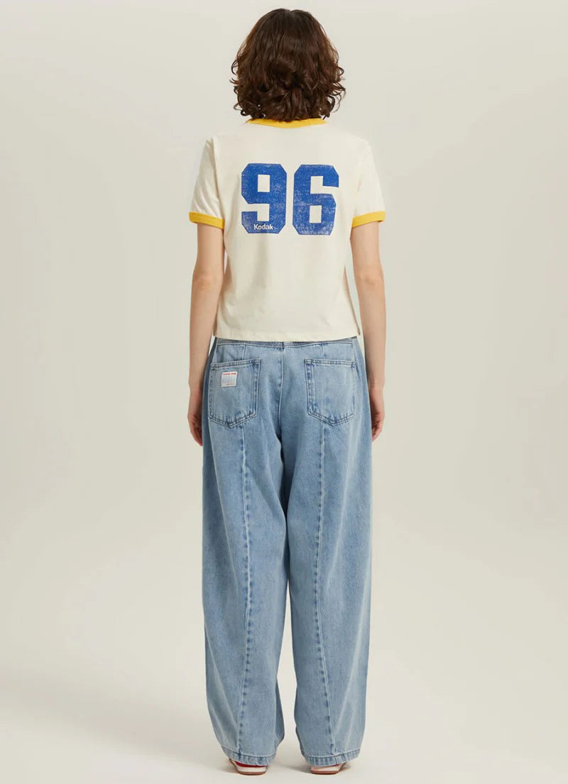 (WOMEN) リンガーショートスリーブTシャツ【アイボリー】