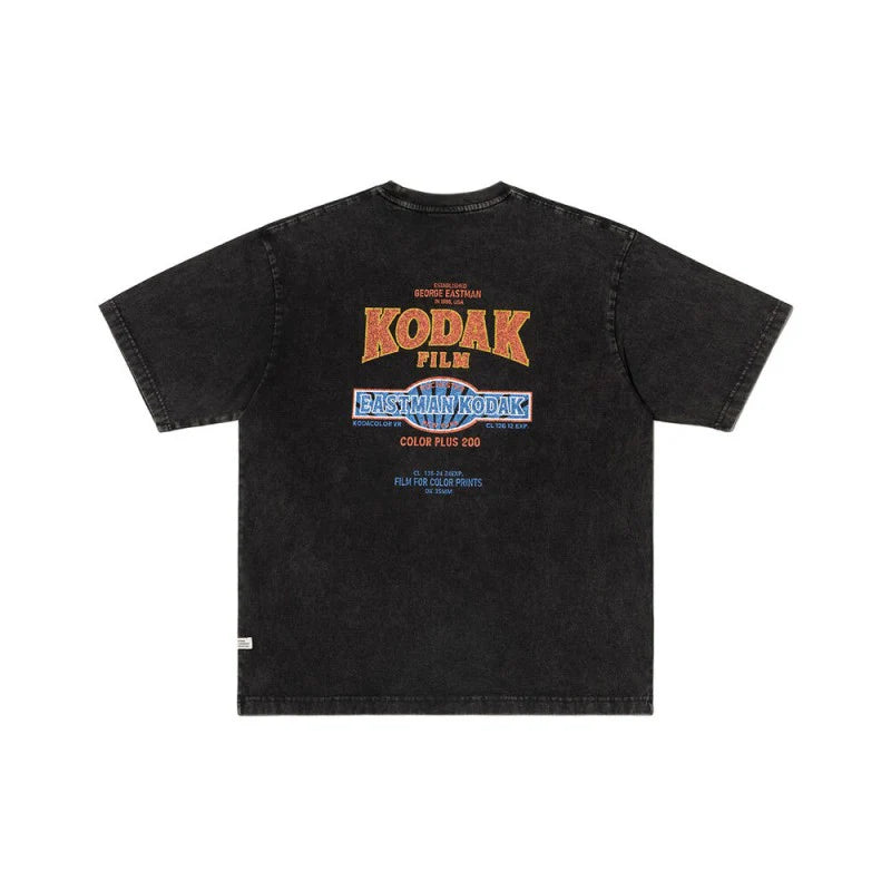 スノーウォッシュグラフィックショートスリーブTシャツ【スカイブルー】