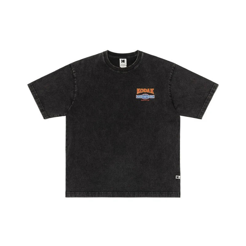 スノーウォッシュグラフィックショートスリーブTシャツ【スカイブルー】