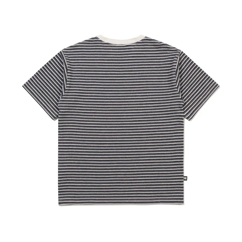 マルチストライプショートスリーブTシャツ【ネイビー】
