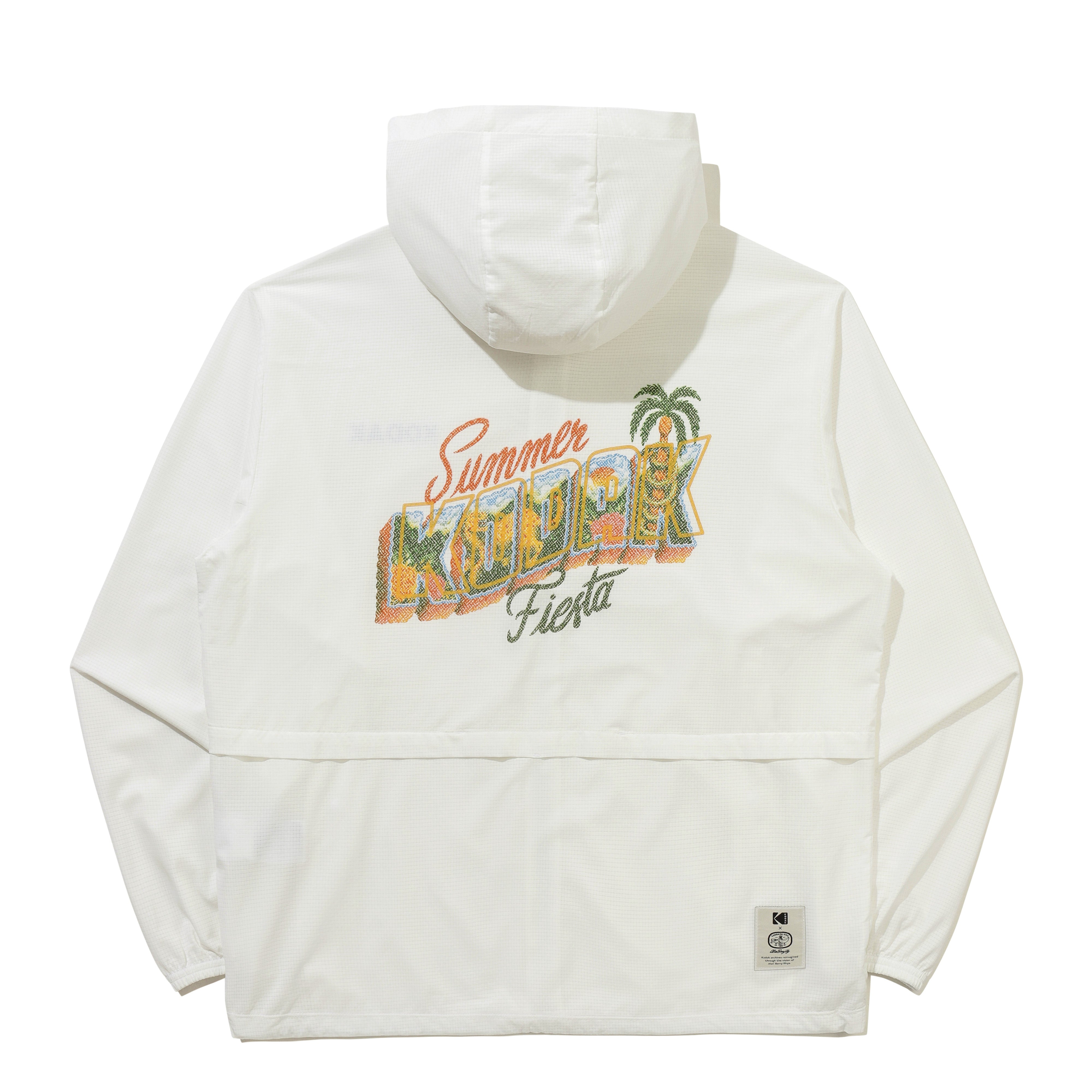 【Alan Berry Rhys】ホールメッシュフーディジップアップ【ホワイト】