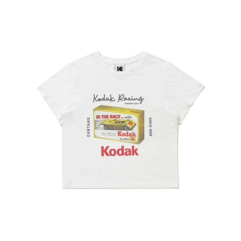 (WOMEN)レーシングフロントグラフィックTシャツ【ホワイト】