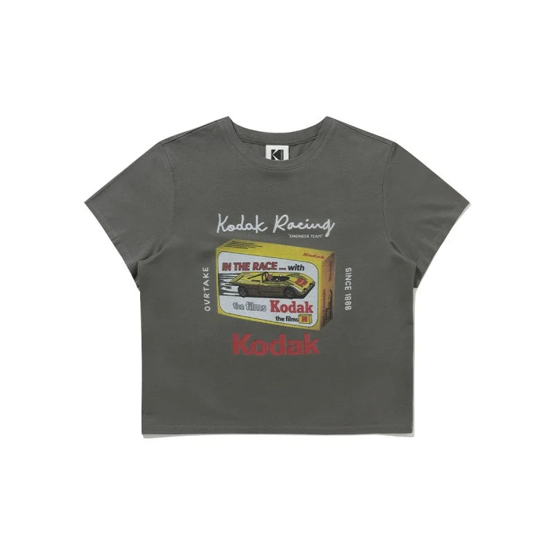 (WOMEN)レーシングフロントグラフィックTシャツ【ホワイト】
