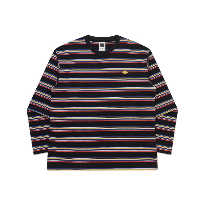 ストライプ ロングスリーブ Tシャツ【ブラック】