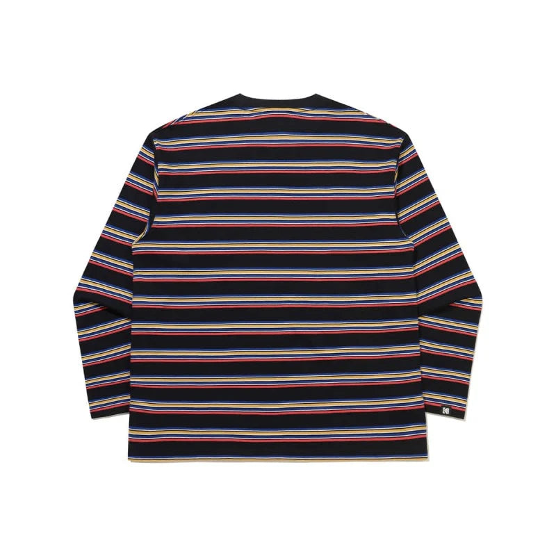 ストライプ ロングスリーブ Tシャツ【ブラック】