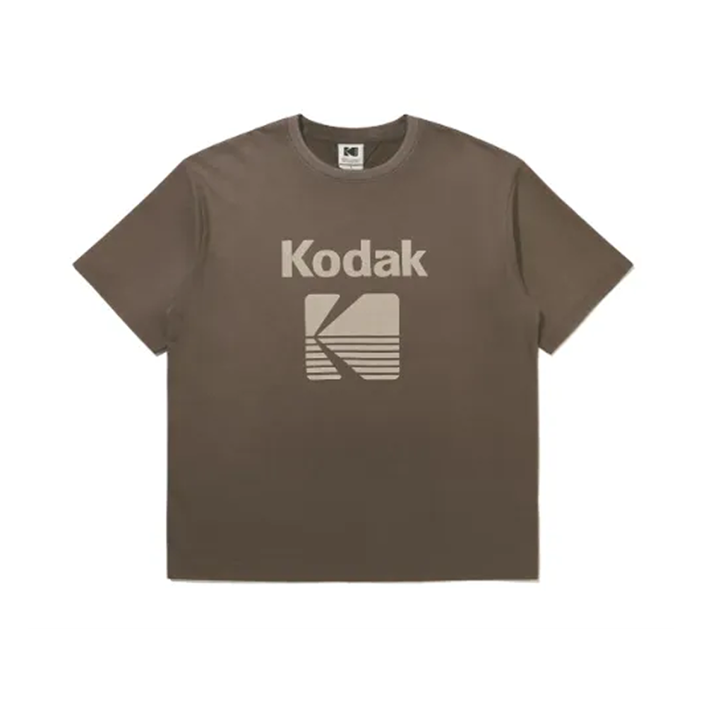 フラッシュウォッシング ブラー ビッグロゴ ショートスリーブ Tシャツ【ブラウン】