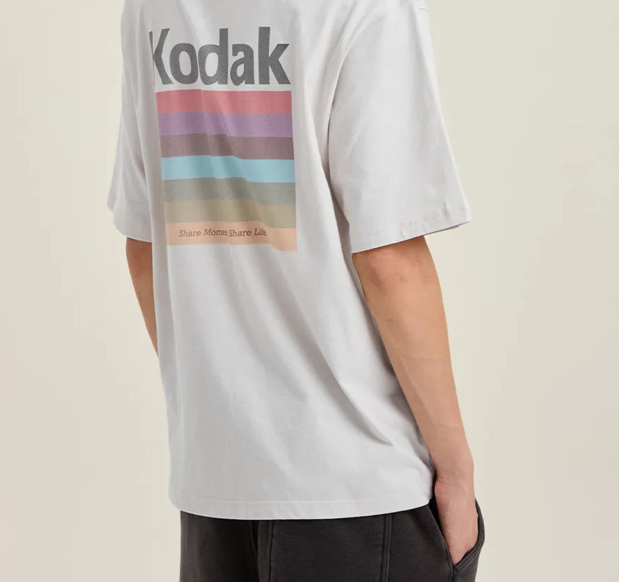 レインボー スノーウォッシングショートスリーブTシャツ【チャコール】