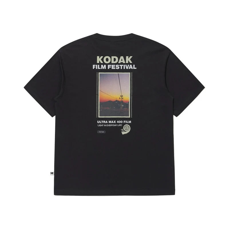 【予約】コダック フィルムフェスティバルパノラマ半袖Tシャツ【ブラック】