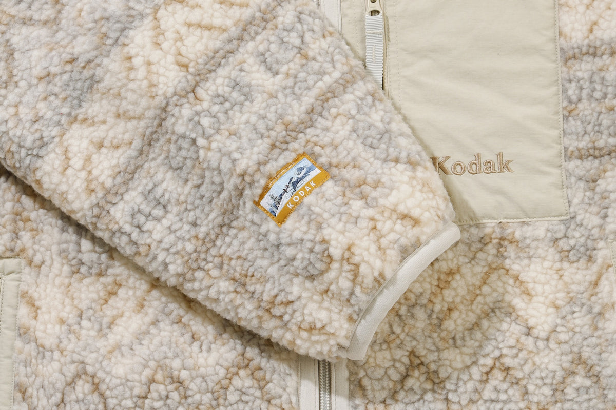 カラーラマスタンドネックフリースジップアップ【ベージュ】