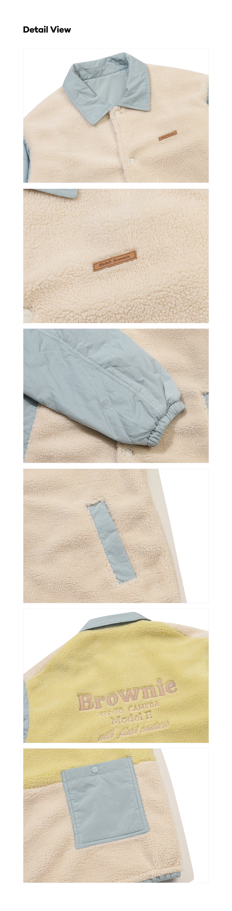 ブラウニー リバーシブル カラー パディング ジャケット【ブルー】