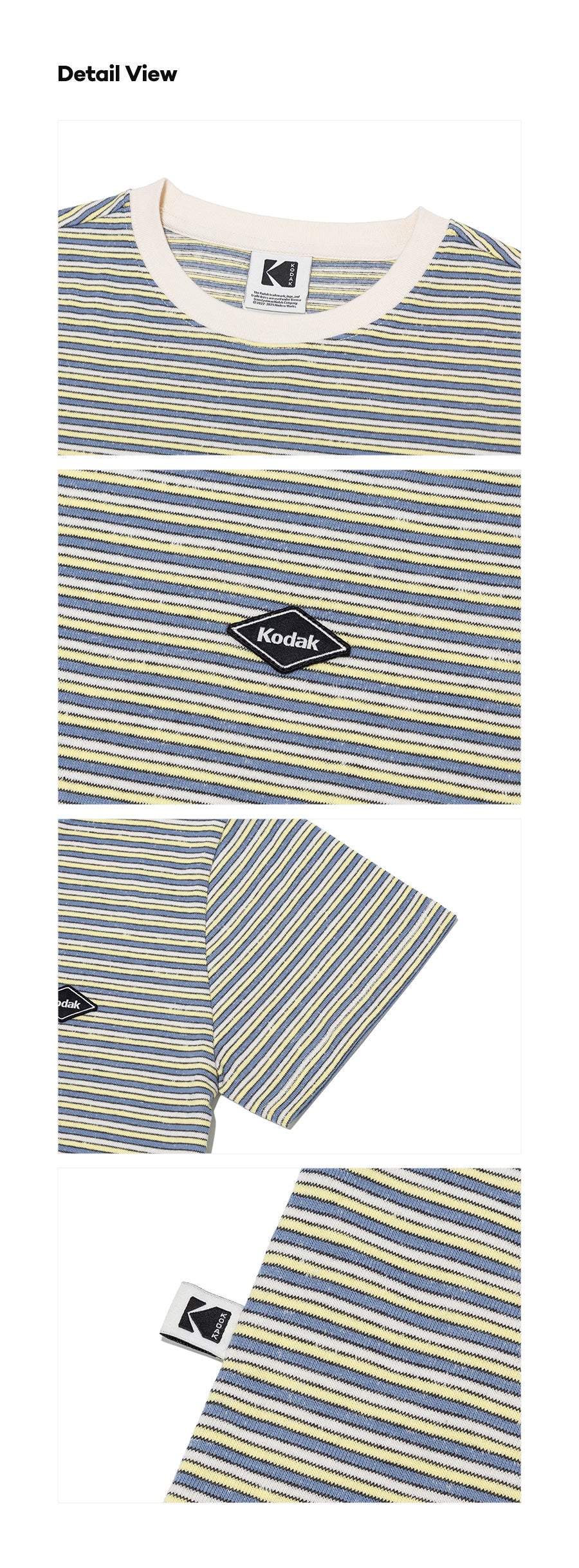 (Women) レインボーストライプ半袖Tシャツ【イエロー】