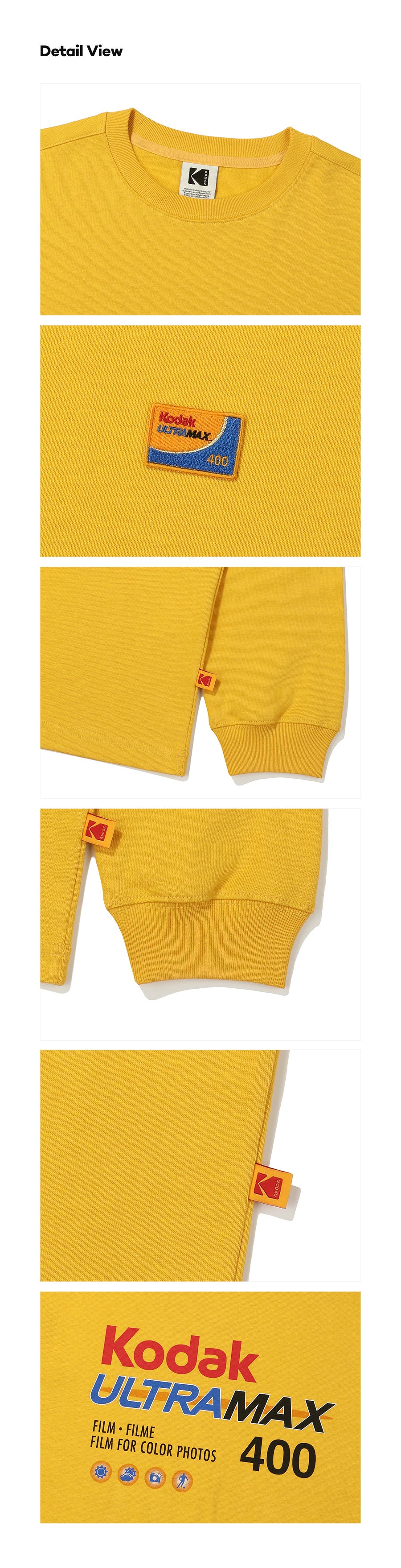 フィルムグラフィックロングスリーブTシャツ【イエロー】