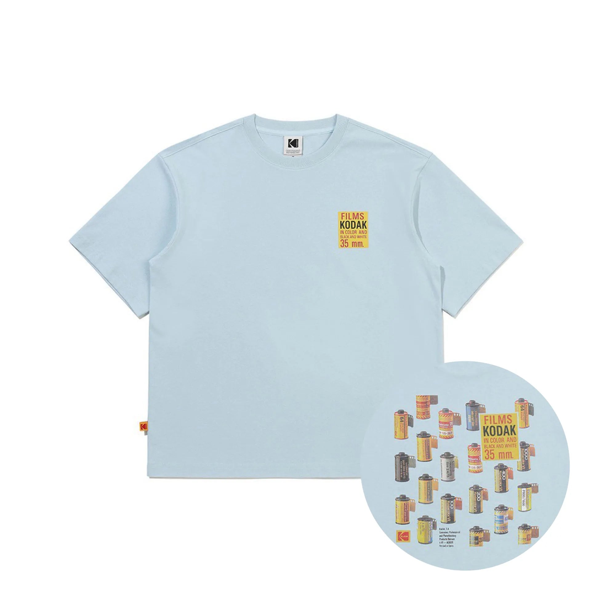 フィルムバックグラフィックコットン半袖Tシャツ【スカイ】